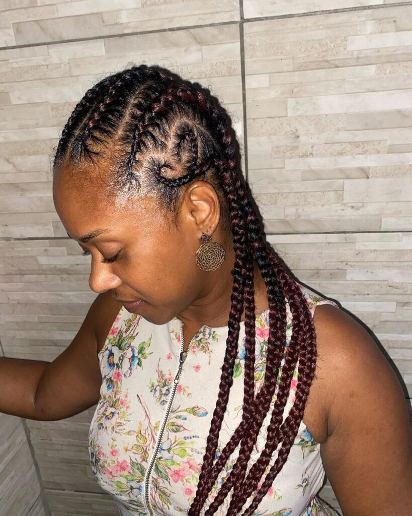 One Side Heart Box Braid