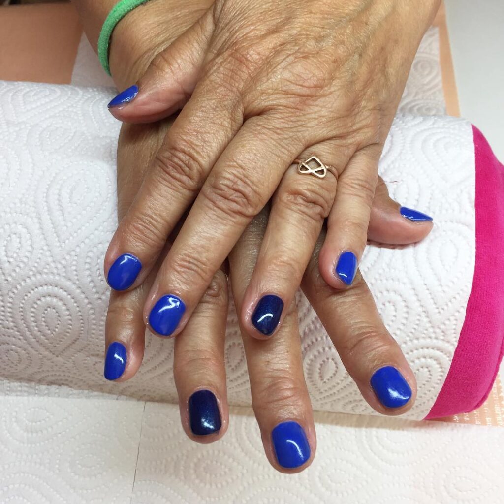 Blue Glazed Nails