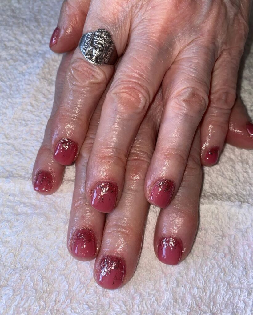 Glittery Pink Nails