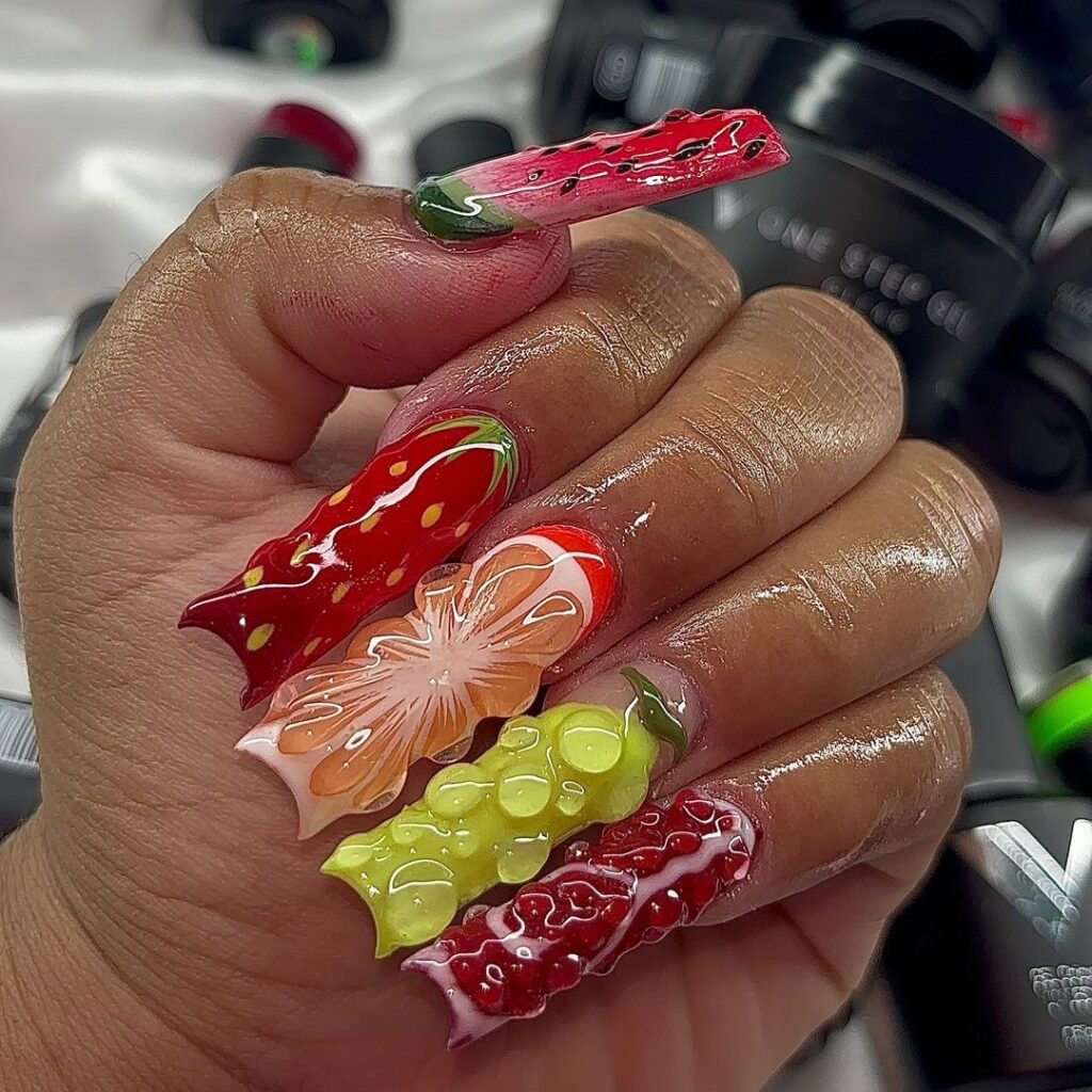 Long Fruity Nails