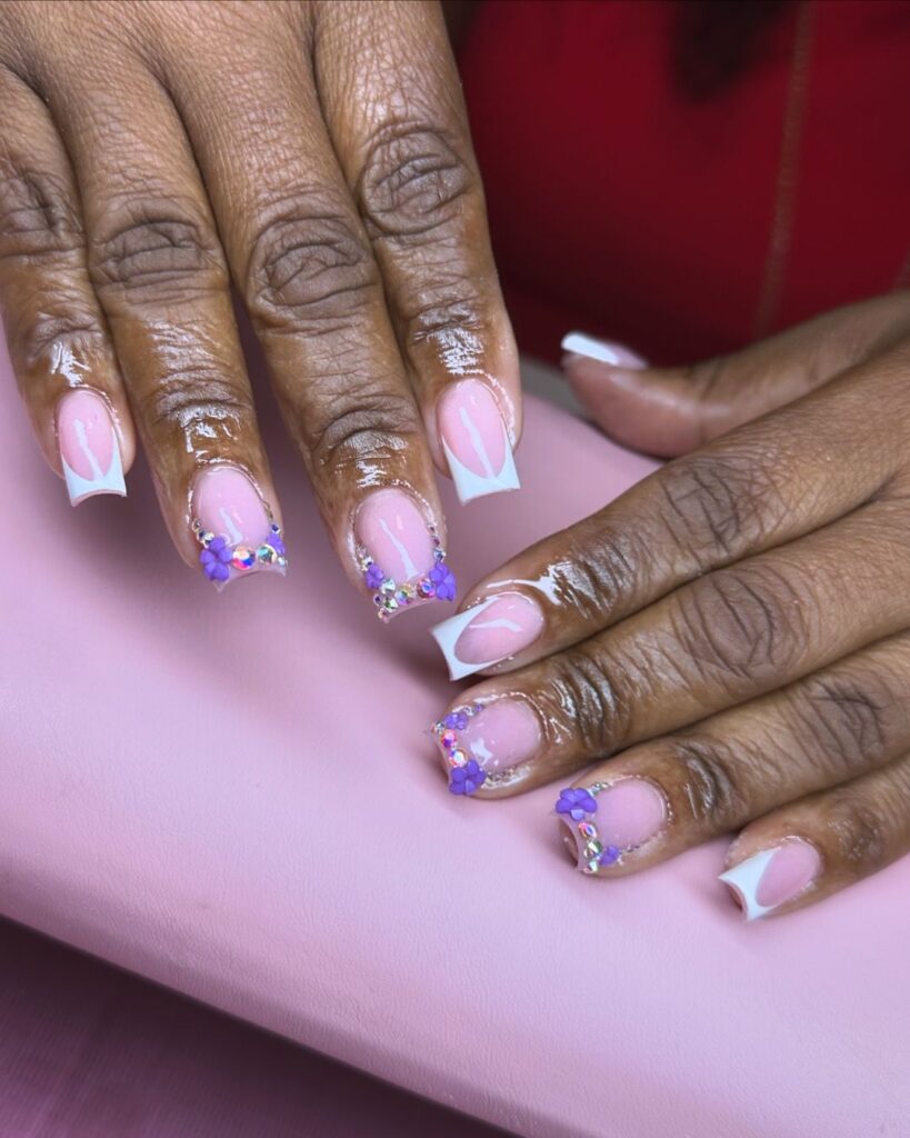 Purple Square Nails