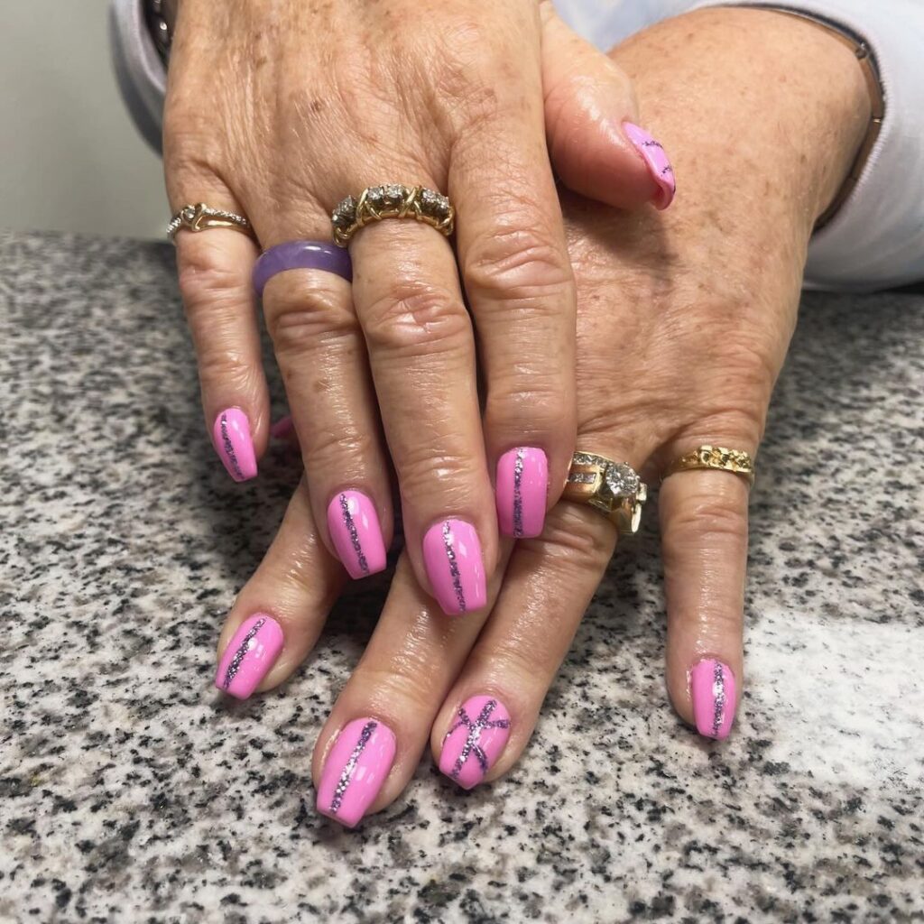 Short Coffin Pink Nails