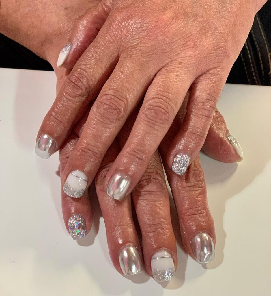 Square Silvery Nails