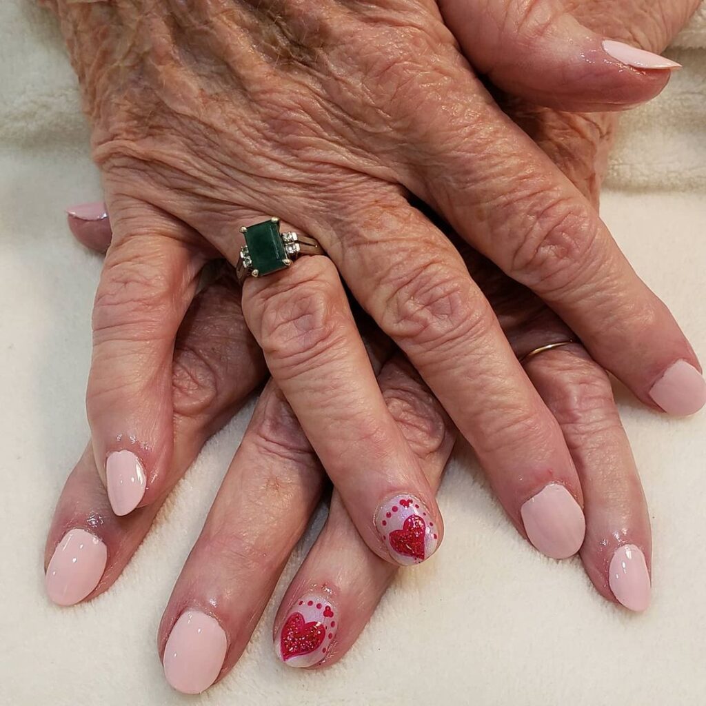 Valentine Heart Nails