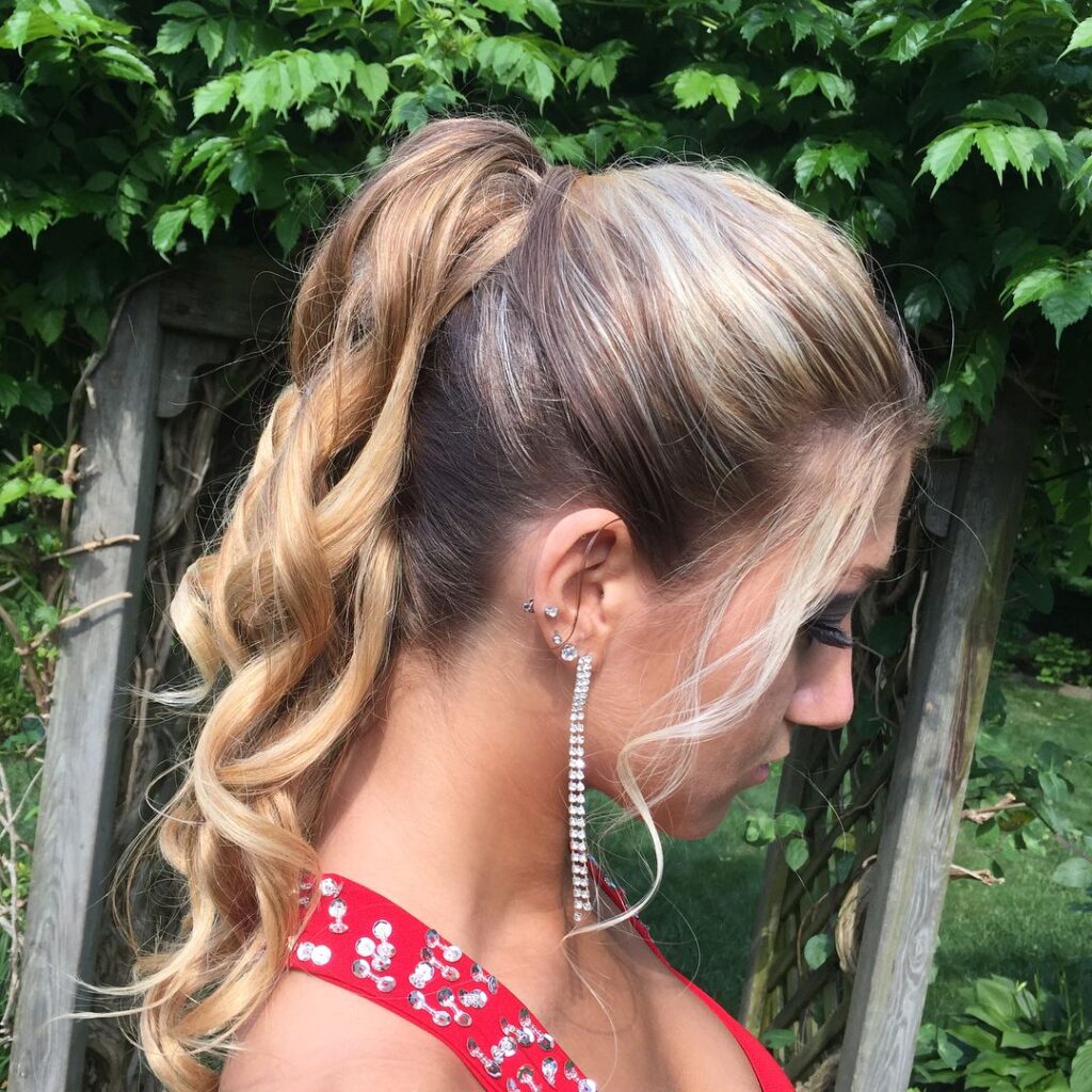 Blonde Curls Prom Ponytail