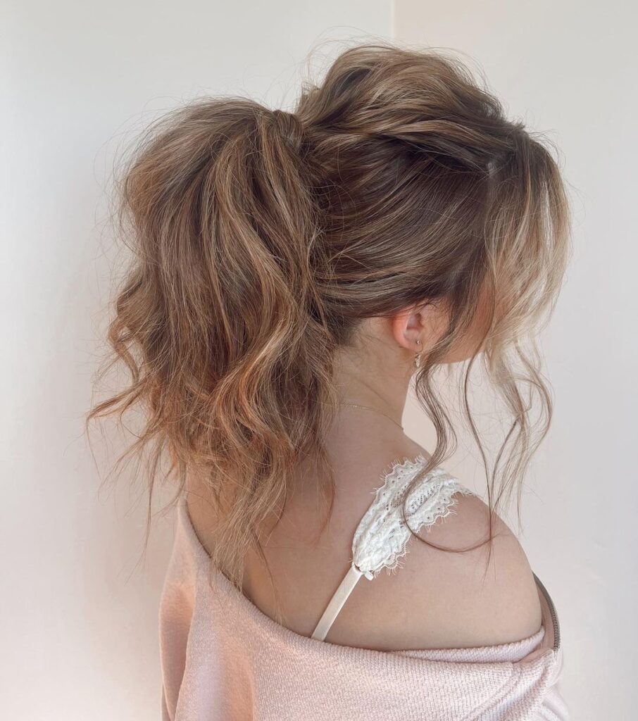 Blonde Messy Prom Ponytail