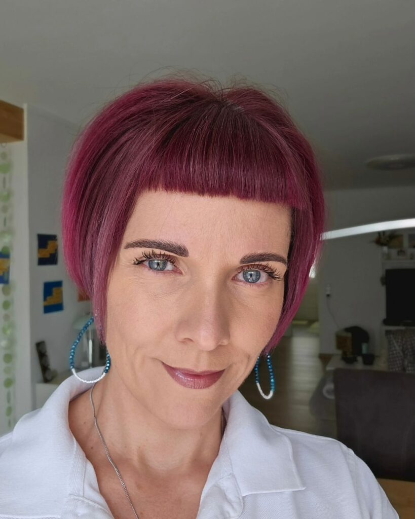 Magenta Bob Korean Haircut