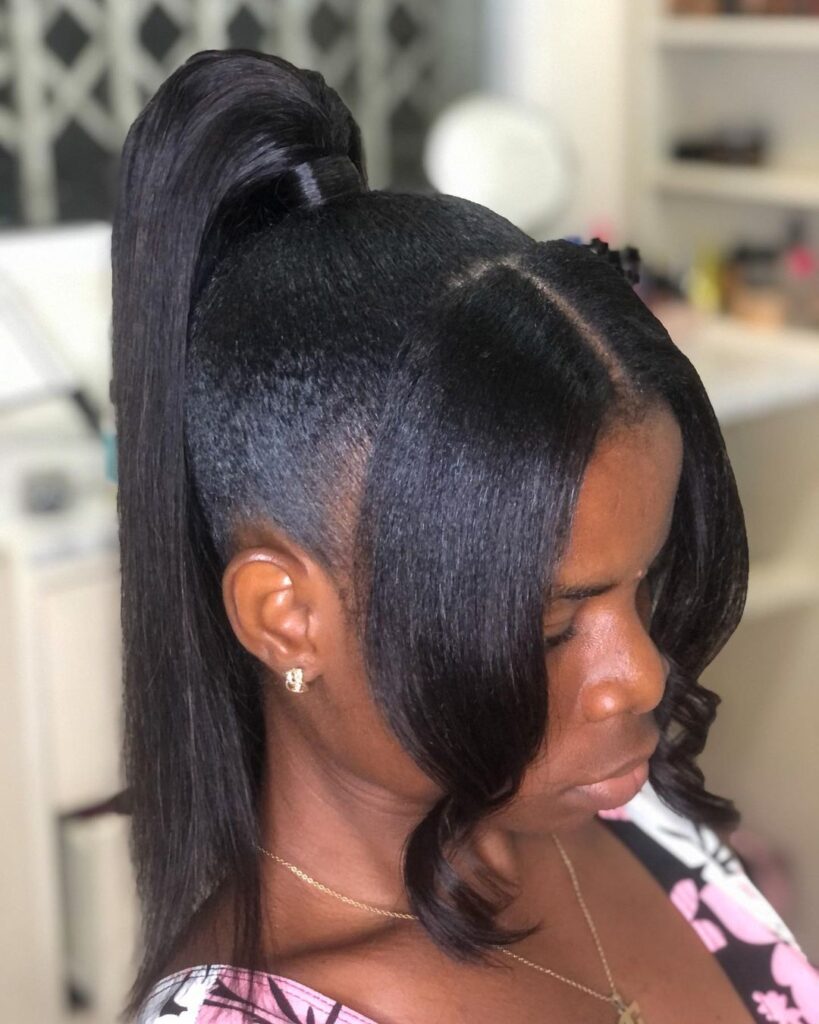 Short Swoop Bangs Prom Ponytail