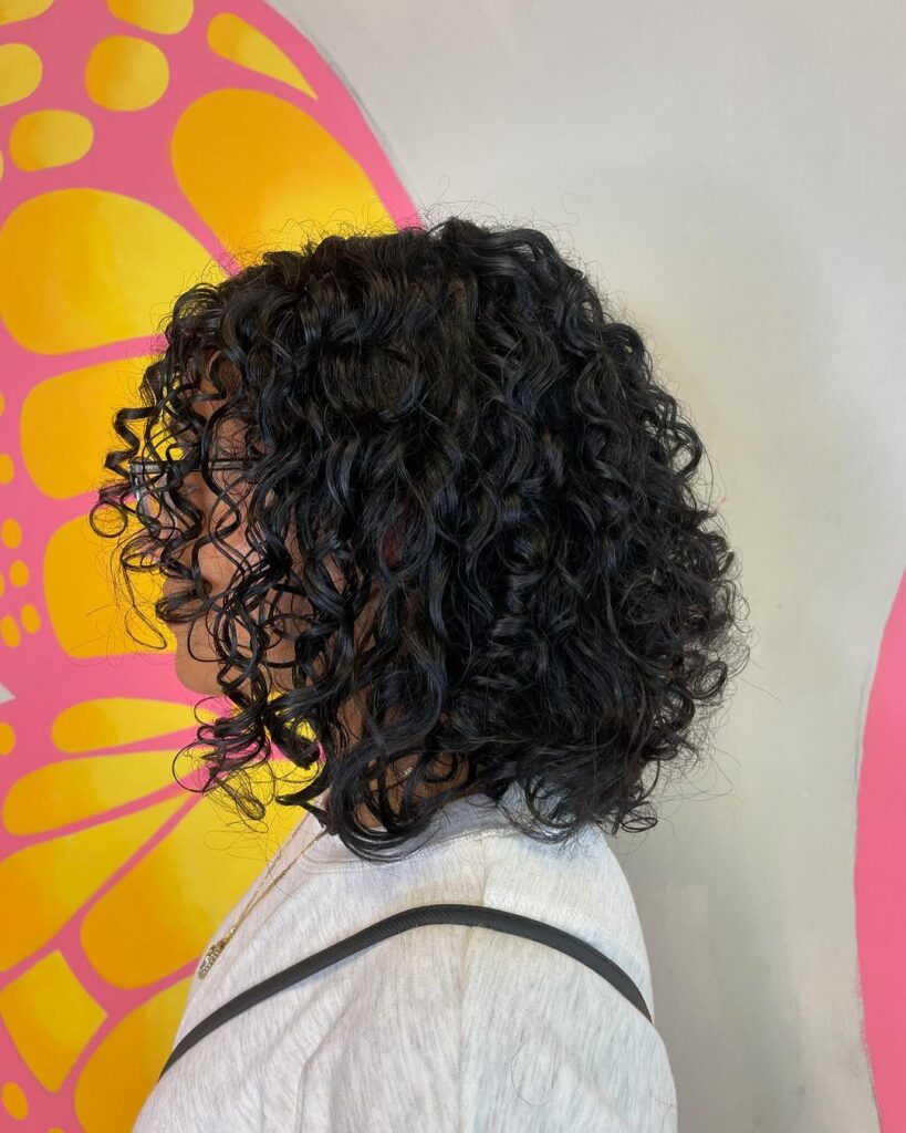 Shoulder Length Curly Bangs