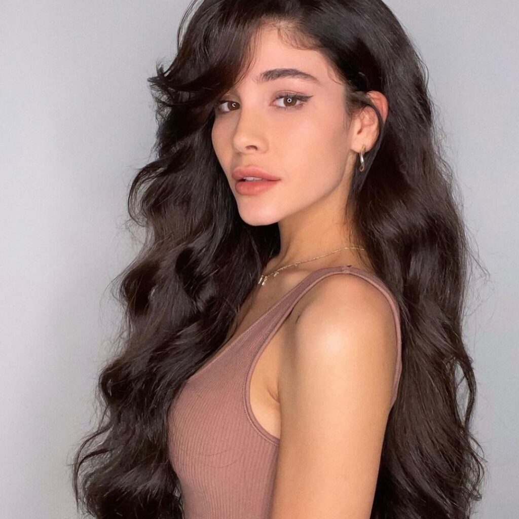 Warm brown hair with metallic sheen