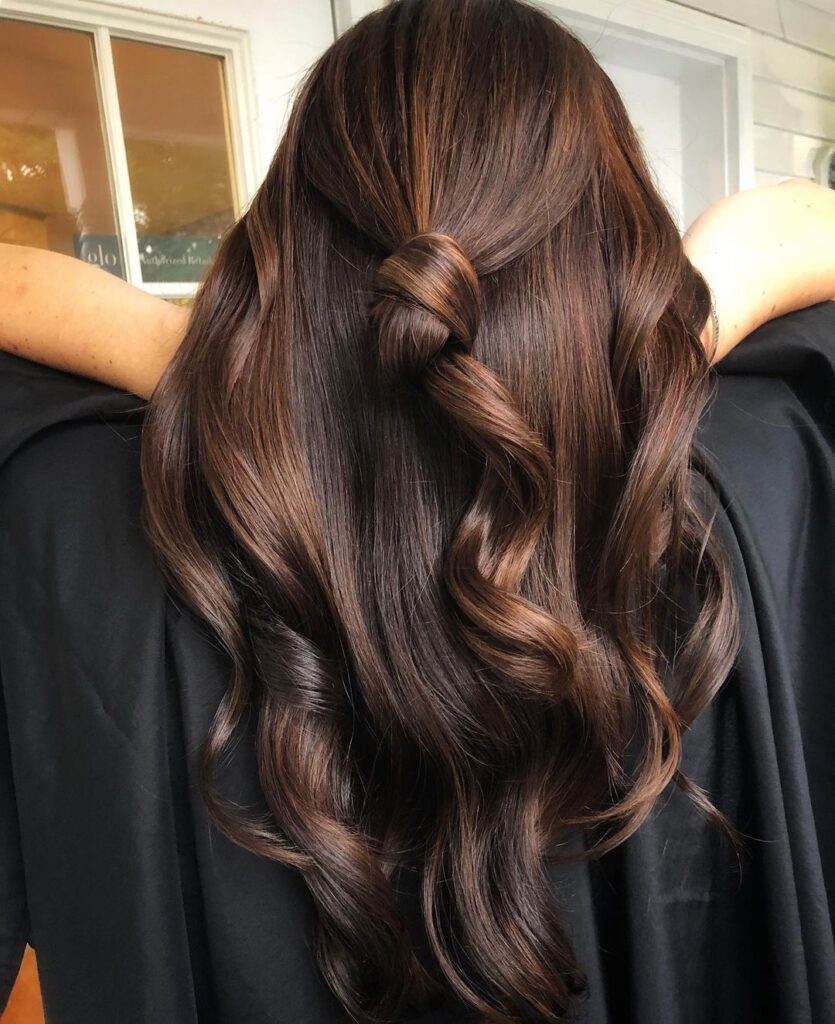 Rich brown hair with red tones