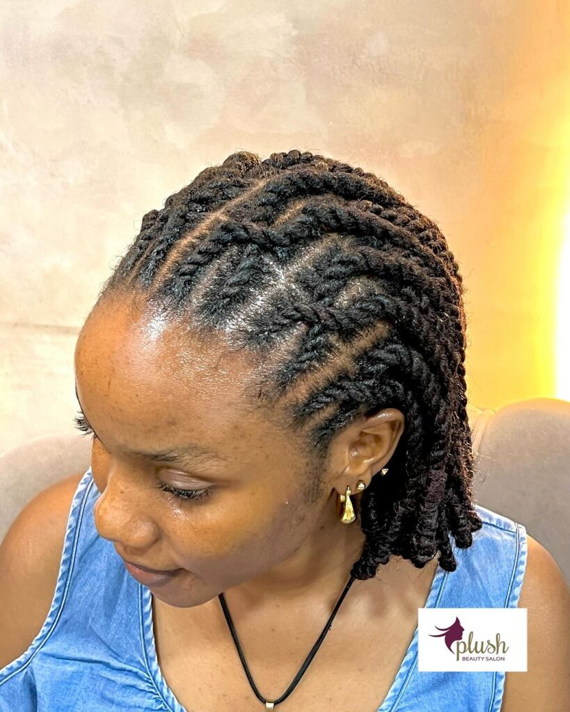 Sleek flat box braids wedding hairstyle