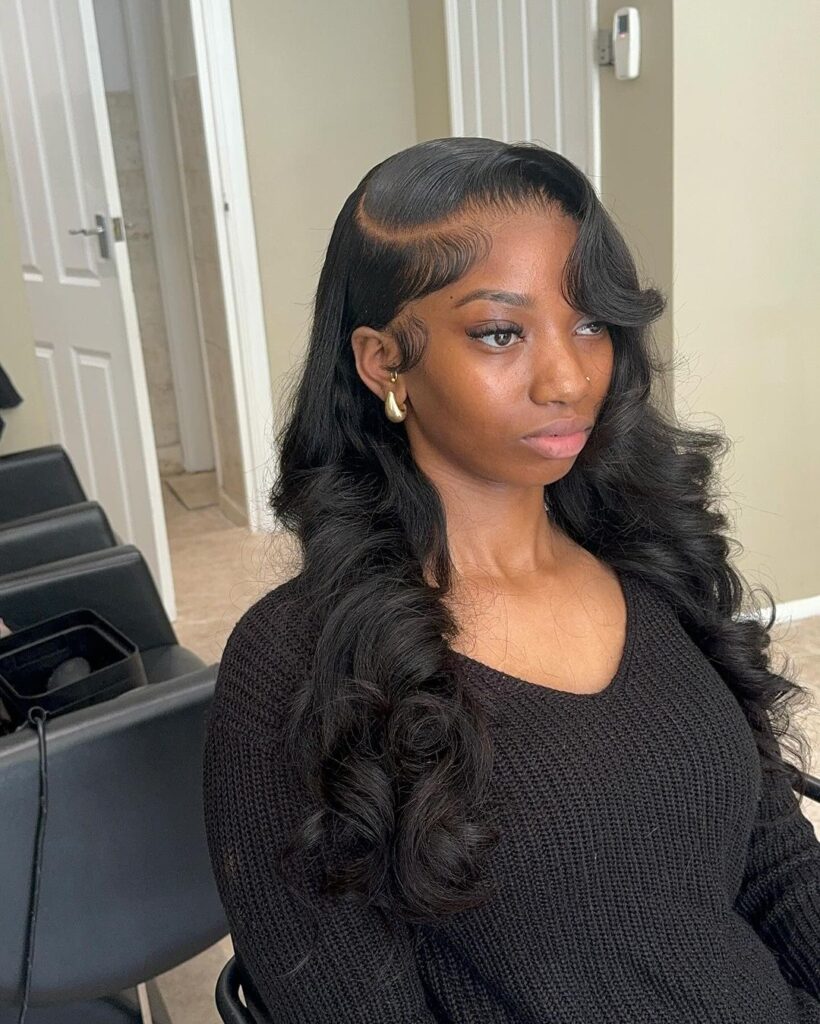 Hair with short layers in front