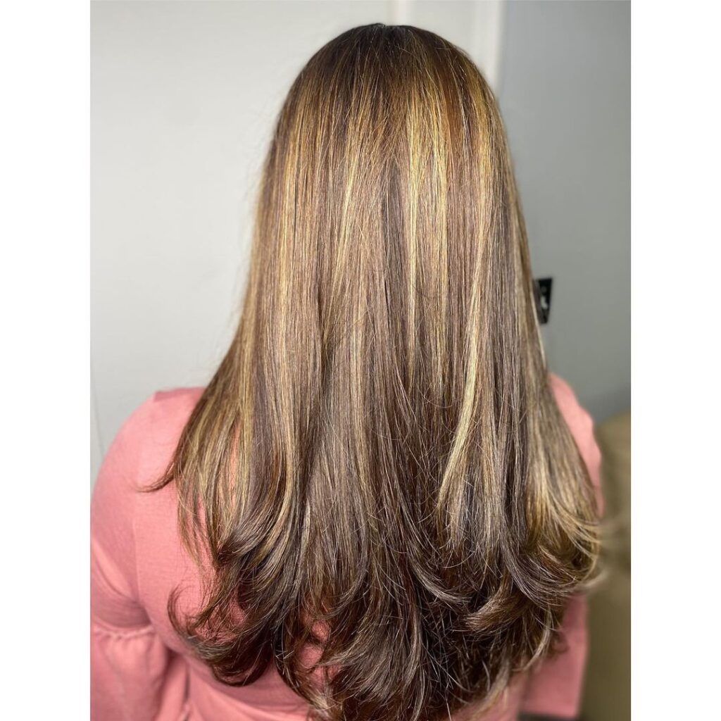 Shoulder-length hair with textured layers