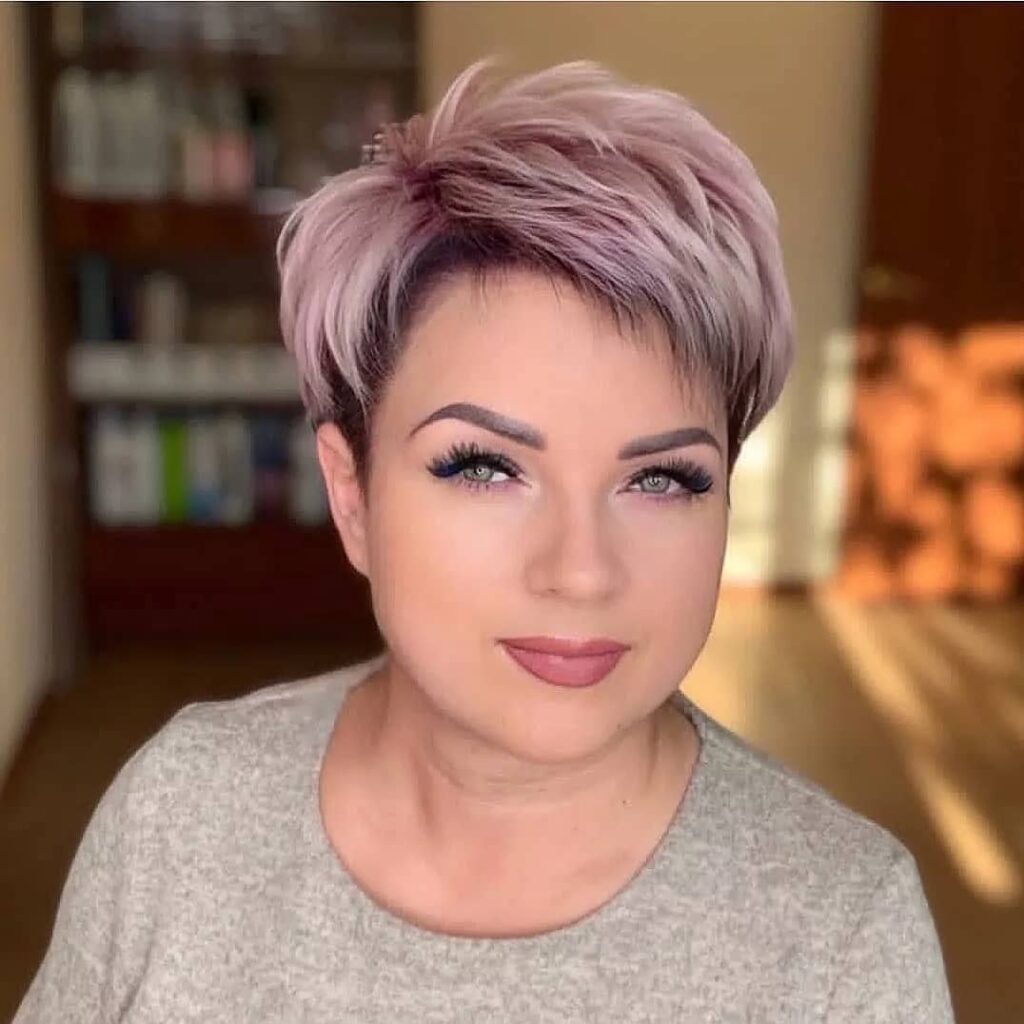 Pink short bob, blunt ends, summer-ready