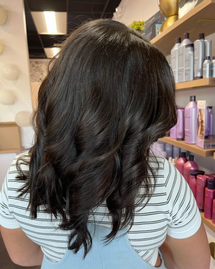 Deep, warm chocolate brown hair color