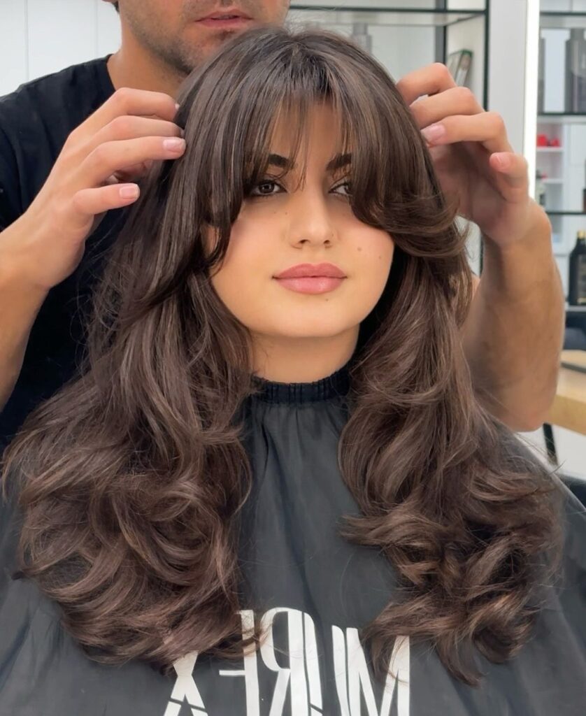 Hair with light layers and bangs