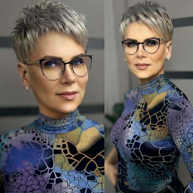 Short tapered cut with glasses