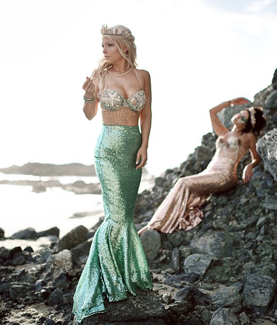 "Free-spirited bohemian mermaid costume for a laid-back vibe."
