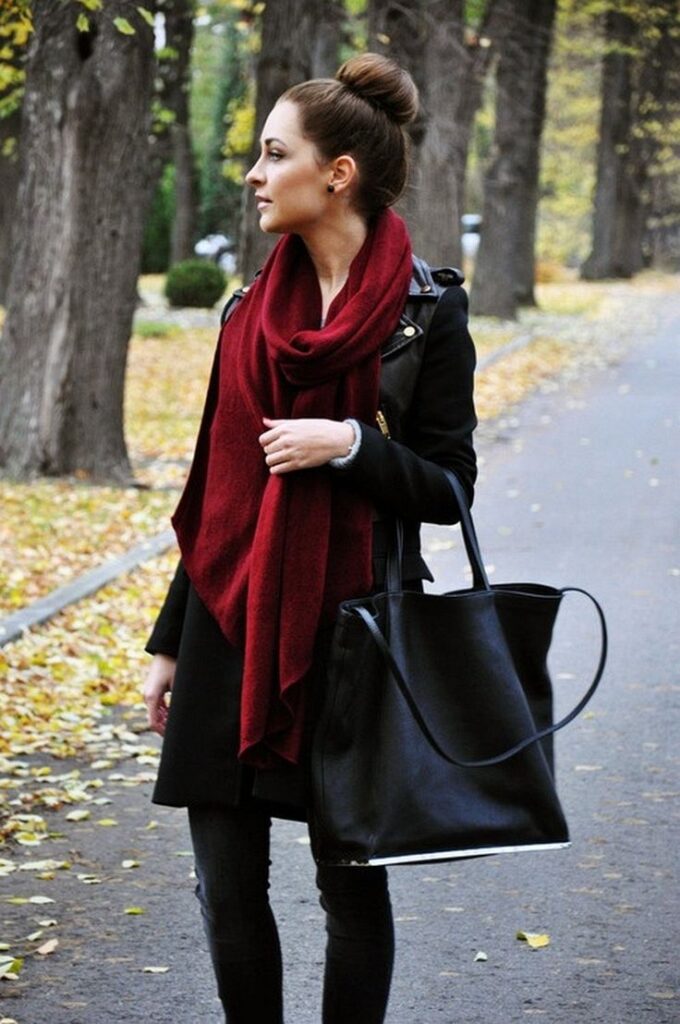 Elegant burgundy with gold accent details.