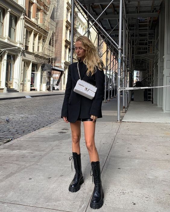 Edgy combat boots for fall fashion