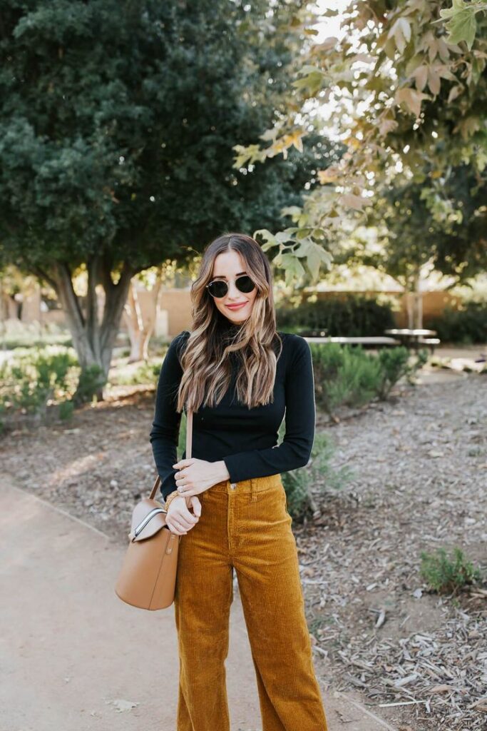 Add texture with corduroy accents.