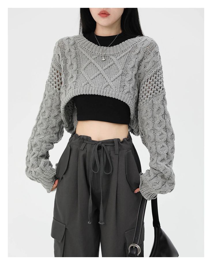 Trendy cropped sweaters for autumn styling