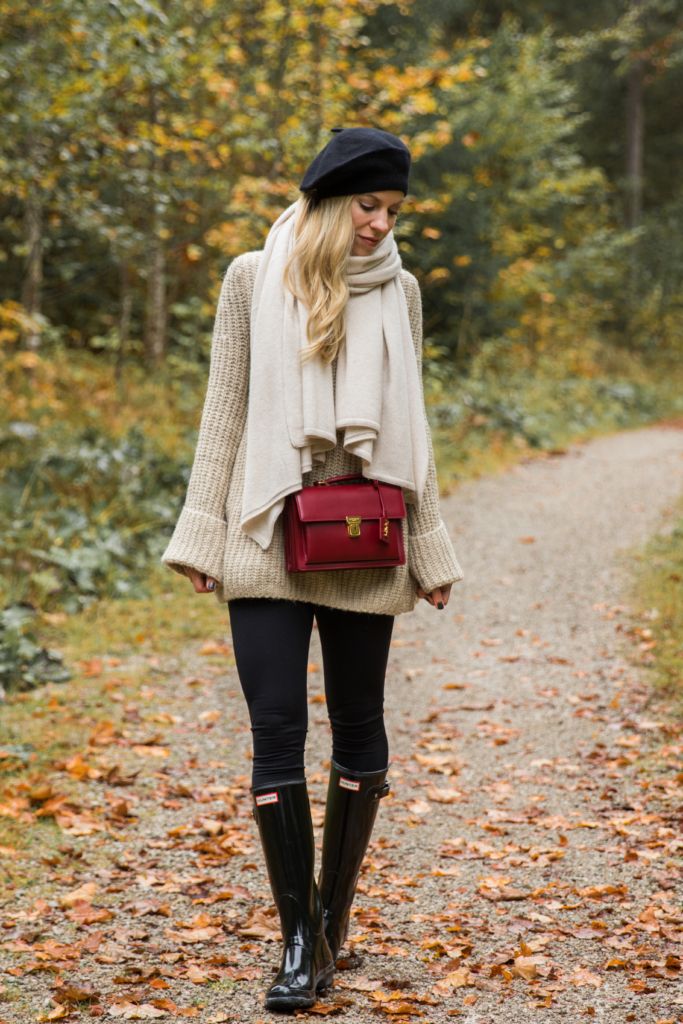 Cozy fall layers styled with boots and scarves.