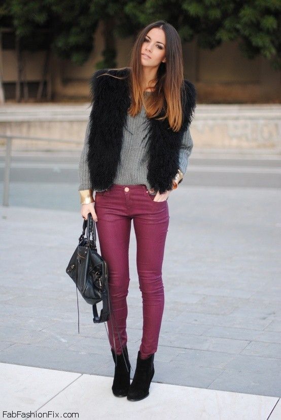 Faux fur vests add chic flair.