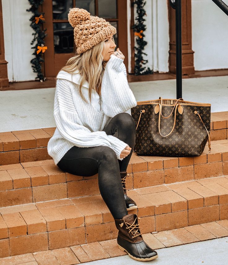 "Comfortable fleece pullovers matched with leggings for cozy days."