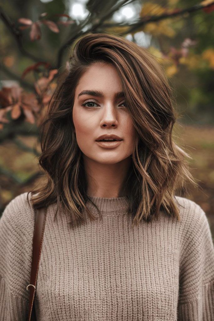 Chic frosted brown adds depth and dimension