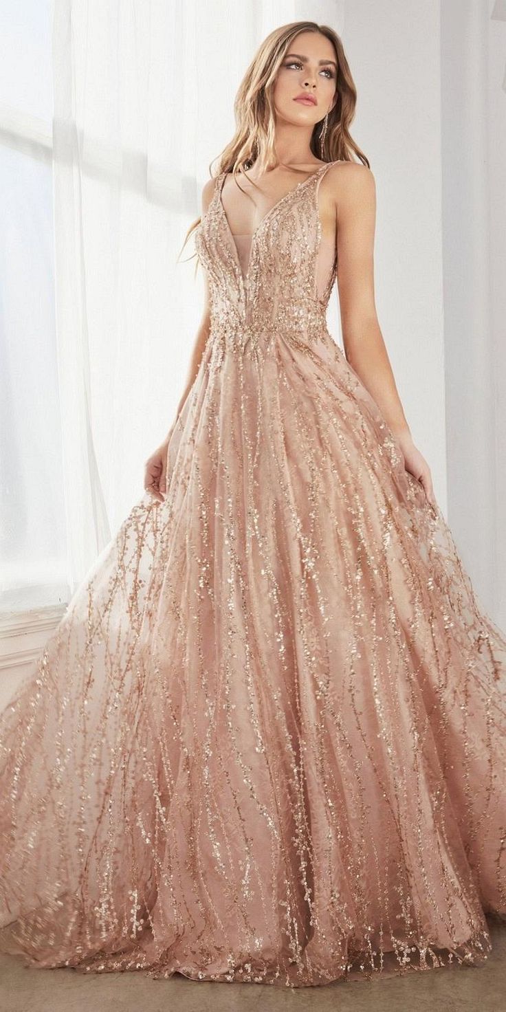 Glamorous Glitter Tulle Ball Gown