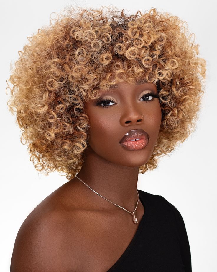 Radiant Golden Blonde Afro Look
