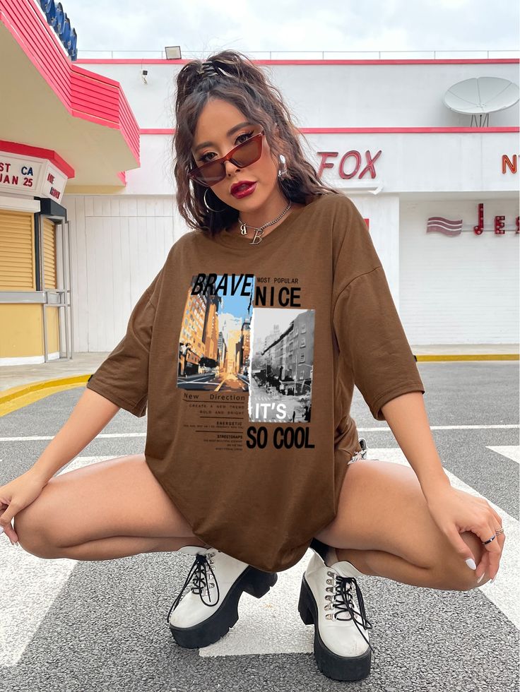 Casual graphic tees for cool autumn