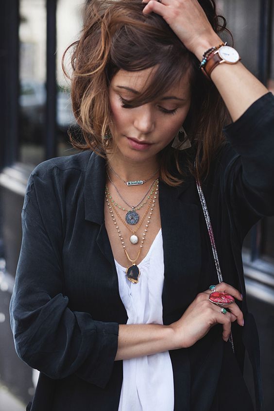 Layered jewelry adds fall sparkle