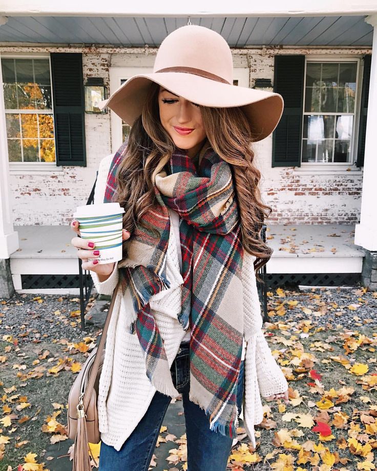 Stay warm with layered scarves style.