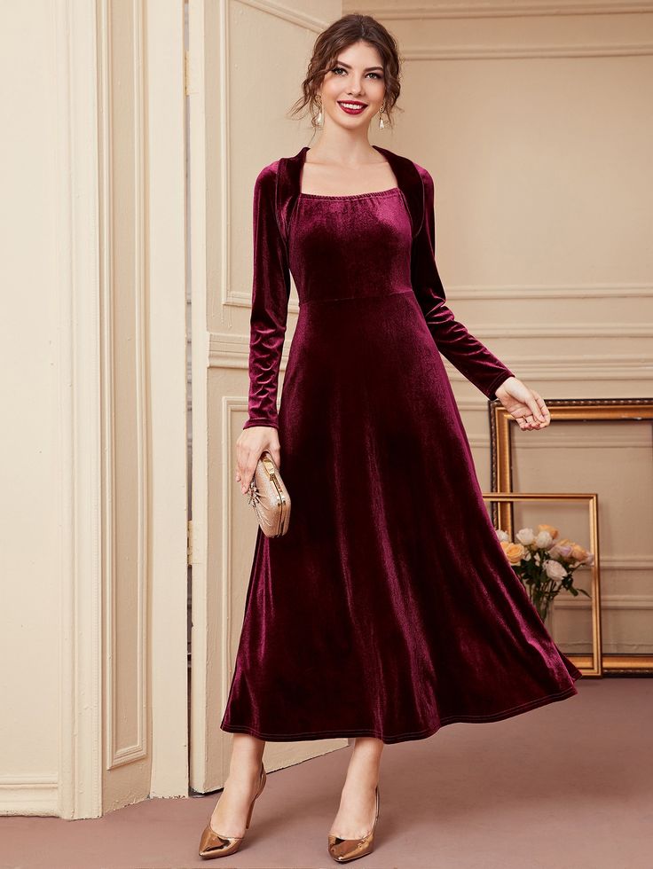 Velvet Elegance Long Sleeve Dress