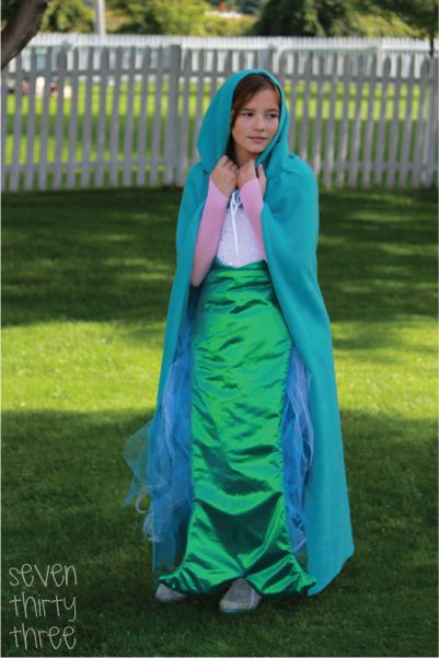 "Elegant mermaid cape for an added touch of drama."
