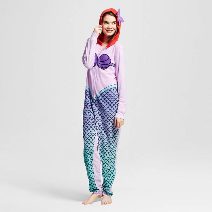 "Cozy mermaid onesie for a fun and comfortable costume."
