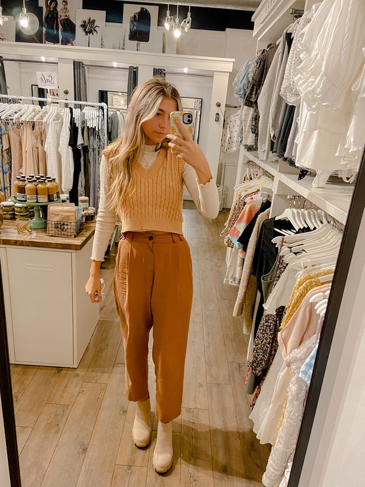 Neutral outfits enhanced with bold accessories.