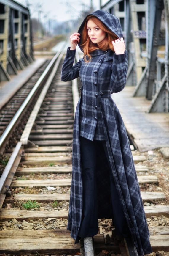 Chic plaid skirts with wool coats.
