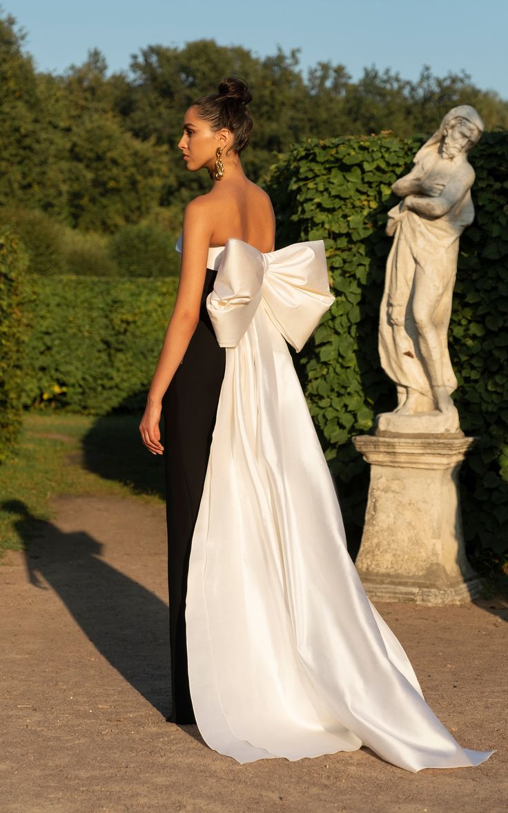 Satin Bow-Back Dress Elegance