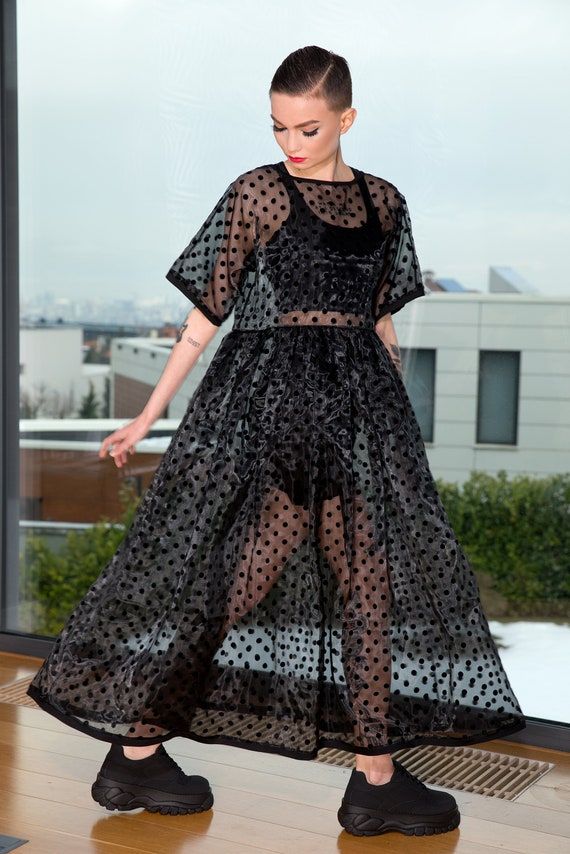 Sheer Overlay Dress in Elegance
