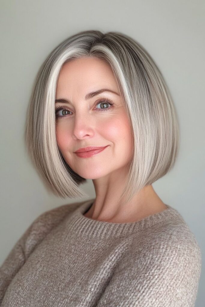 Sleek A-line Bob in Grey