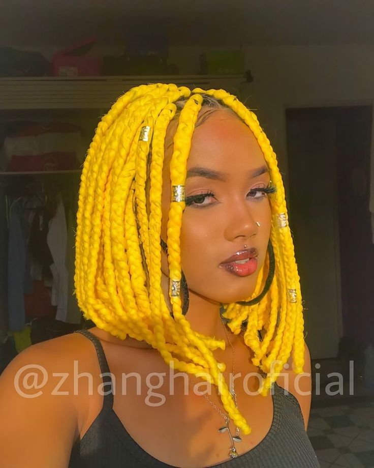 Cheerful Yellow Braids for Summer
