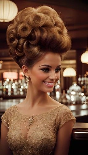 Dramatic vintage bouffant updo