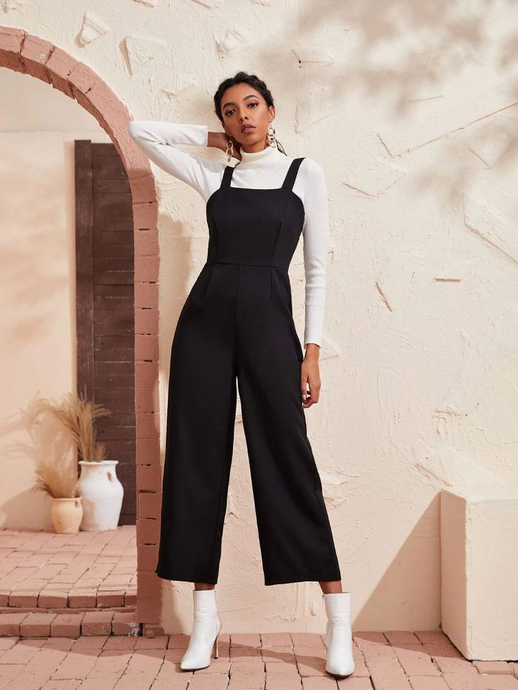 "Trendy wide-leg jumpsuit for a chic, easygoing outfit choice."