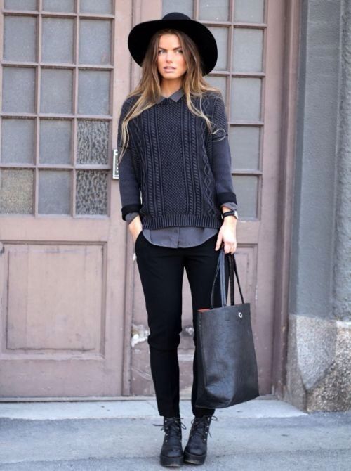 "Classic wool sweaters styled with chinos for a smart-casual look."
