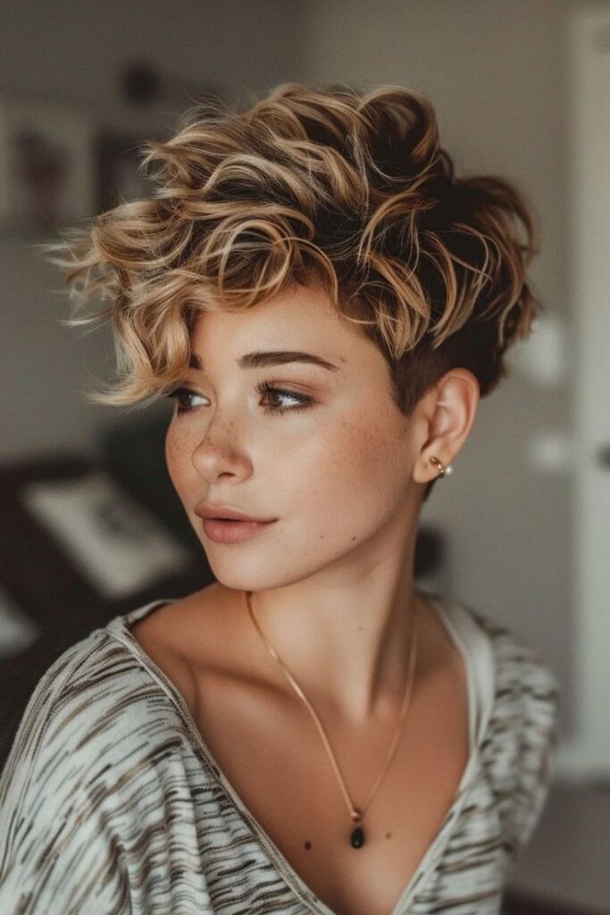 Curly Pixie for Embracing Natural Texture with Ease