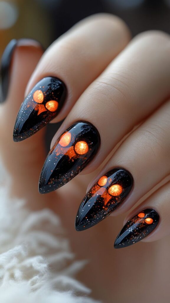 Eerie eye accents on nails